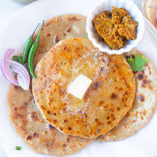 2 paneer onion parartha with curd