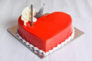 Strawberry Heart Shape  Cake