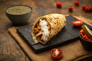 Mini - Chicken  Shawarma Roll - Garlic ( Dubai Style )