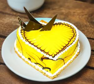 Pineapple Heart Shape Cake