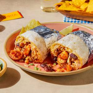 Pan-Seared Prawns Burrito
