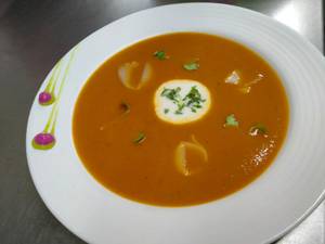 Roasted Tomato Soup With Parmesan Cream