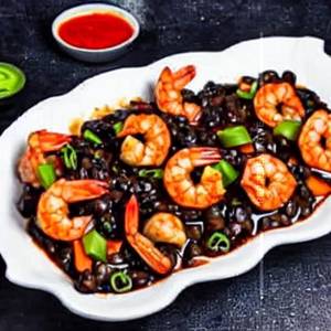 PRAWNS IN BLACK BEAN SAUCE