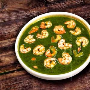 PRAWNS IN GREEN GARLIC SAUCE