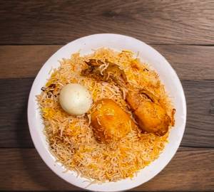 Special Chicken Biryani Plate With Egg {Half}