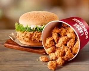 Chicken Zinger Burger + Chicken Pops