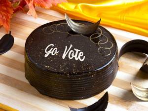 Go Vote Chocolate Truffle Cake [Eggless] Half Kg