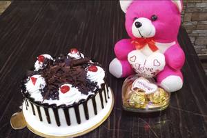 Black Forest Cake 500 Grams with 6 Inch Teddy