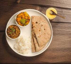 Seasonal Sabji + Rajma + Dal Tadka + Rice + 3Roti