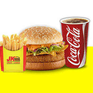Peri Peri Nachos Burger + Fries + Coke (300 Ml)