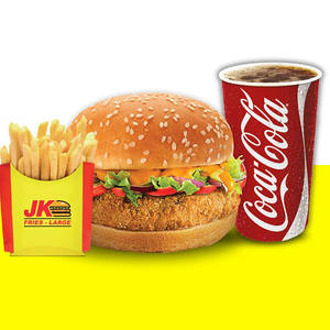 Macaroni Delight Burger + Fries + Coke (300 Ml)