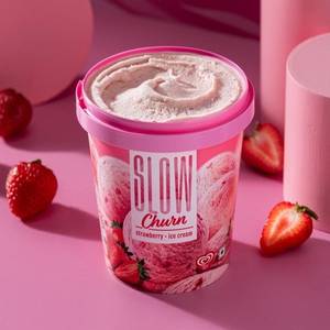 Slow Churn Strawberry Icecream 500ml (Tub
