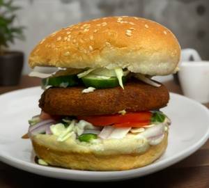 Grilled veg cream burger