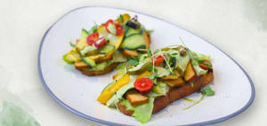 Roasted Zucchini With Cream Cheese Open Toast