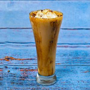 Cold coffee with ice cream                                                                                                                             