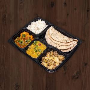 Dal + 4 Tawa Roti + Any 2 Sabji + Jeera Rice + Salad