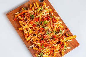 Cheesy Masala Loaded Zig Zag Fries