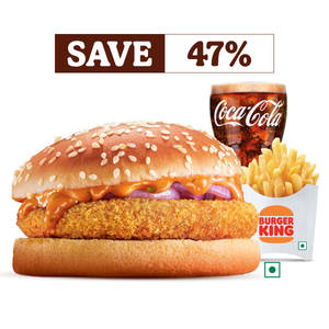 Crispy Veg Burger + Fries (Reg) + Coca Cola
