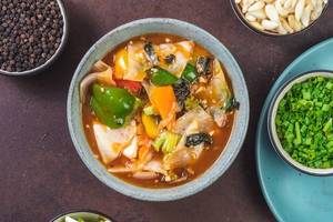Exotic Vegetables In Chilli Basil Sauce [Vegan]