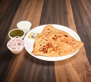 [2 pieces] plain tawa paratha+pickle+dahi+amul butter