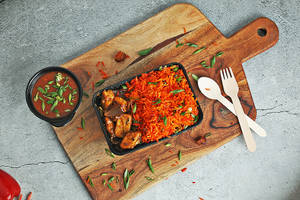 Schezwan Fried Rice With Paneer Chilli