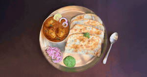 Punjabi Dum Aloo & Kulcha [2] Thali