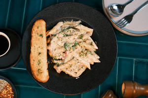 Veg Creamy Penne Parmesan Pasta