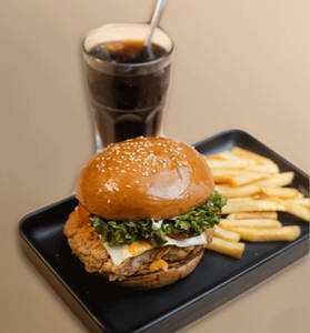 Veggie Overloaded Burger + Coke + Fries