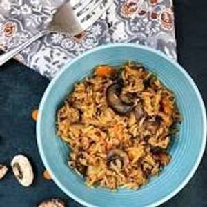 Schezwan mushroom fried rice