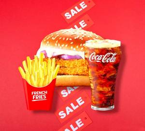 American Double Chicken Cheese Burger + Coke + Fries