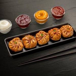 Mushroom momos [fried]