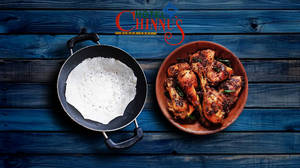 3 Appam + Chicken Fry