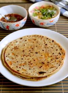 Mixed Veg Paratha With Curd