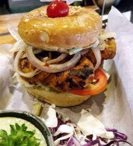 Veg Masala Chaap Burger