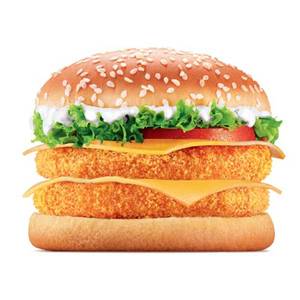 BK Veggie Double Patty Burger with Double Cheese Slice.