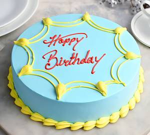 Butterscotch Cheerful Birthday Cake