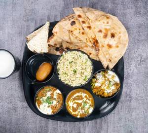 Mushroom matar thali