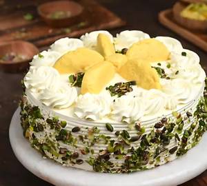 Rasmalai Pista Whipped Cream Cake