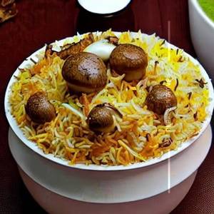 Mushroom Cheese Tawa Biryani