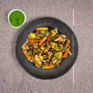 Veg Mushroom Schezwan Dry