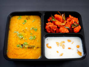Ghee Sambhar & Kaju Curd Rice Meals With Veg 65