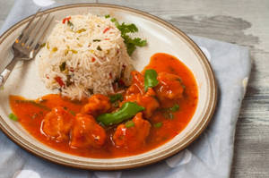 Veg Manchurian With Veg Fried Rice