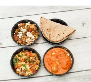 Soya Chaap(half)+ Aloo Gobhi Masala(half) + Paneer Bhurji(half) + 10 Tawa Butter Roti