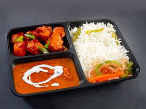 Butter Chicken Rice with Chicken 65 Combo Box