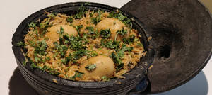 Egg Clay Pot Pulao
