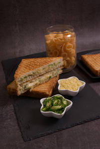 Jain Chilli Cheese Toast