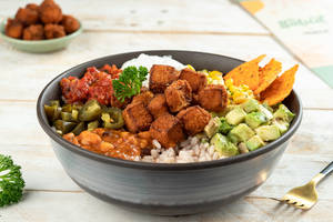High Protein Crispy Potato Burrito Bowl