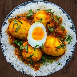 White Rice with Egg Curry