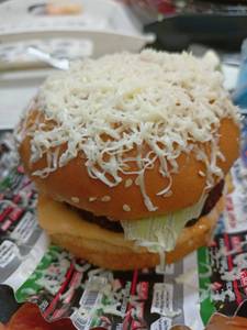 Veg cheesy volcano burger