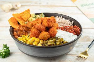 High Protein Crispy Peri Peri Mushroom Burrito bowl